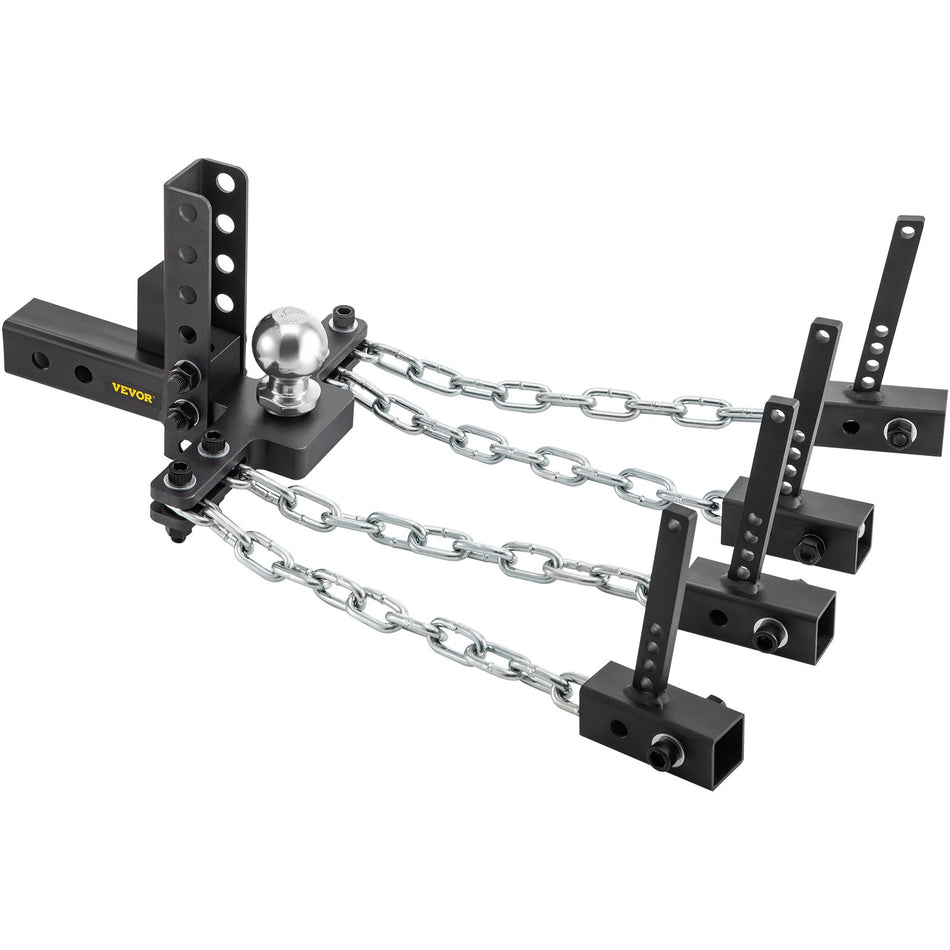 Vevor Weight Distribution Hitch 1400 Lb Tongue Capacity Load Leveling Hitch With Sway Control 2 516 Ball 4 Droprise 4 Chains Universal Frame Bracket No Bounce No Sway Trailer Towing