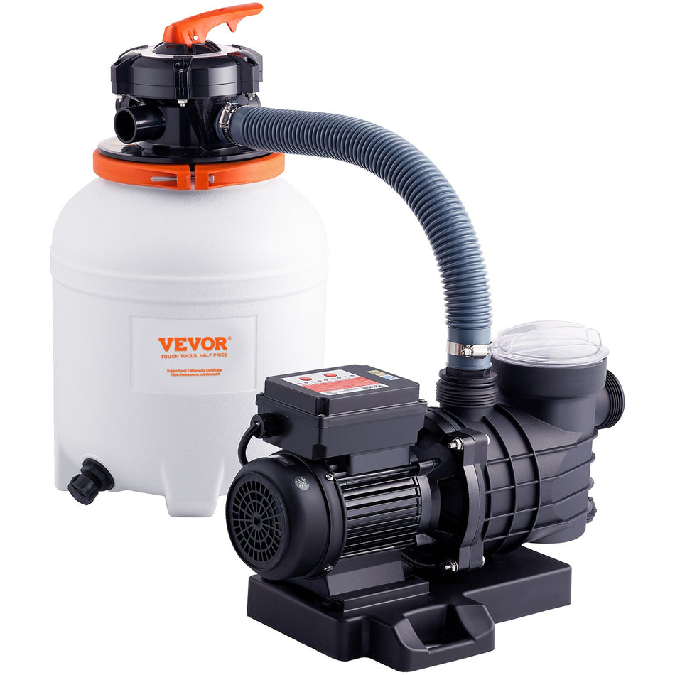 Sand Filter Pump For Above Ground Pools 12 Inch 3000 Gph 12 Hp Swimming Pool Pumps System Filters Combo Set With 6 Way Multi Port Valve Strainer Basket For Domestic And Commercial Pools