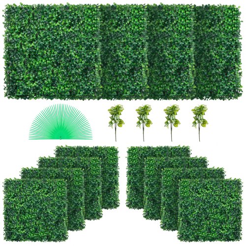 12Pcs 20X20Inch Artificial Boxwood Panelsboxwood Hedge Wall Panelsartificial Grass Backdrop Wall 16Privacy Hedge Screen Uv Protected For Outdoor Indoor Garden Fence Backyard