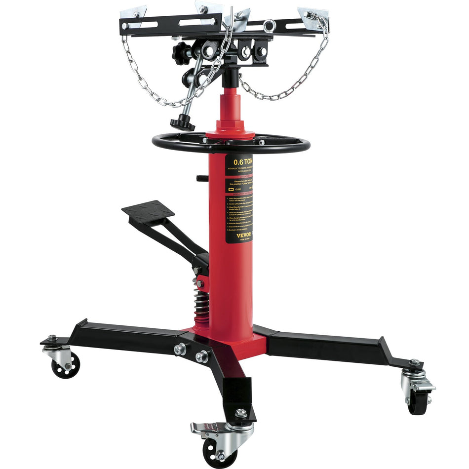 Transmission Jack35 Ton1322 Lbs Capacity Hydraulic Telescopic Transmission Jack 2 Stage Floor Jack Stand With Foot Pedal 360 Swivel Wheel Garageshop Lift Hoist Red