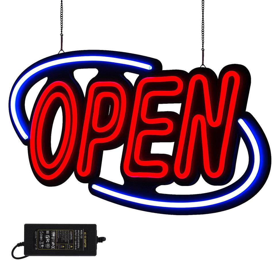 Sign Open 315X157 Inch Neon Open Sign 30W Led Open Sign Vertical Sign Open With 24 Inch Hanging Chain And Power Adapter Bright Light For Business Outdoor 315X157X12