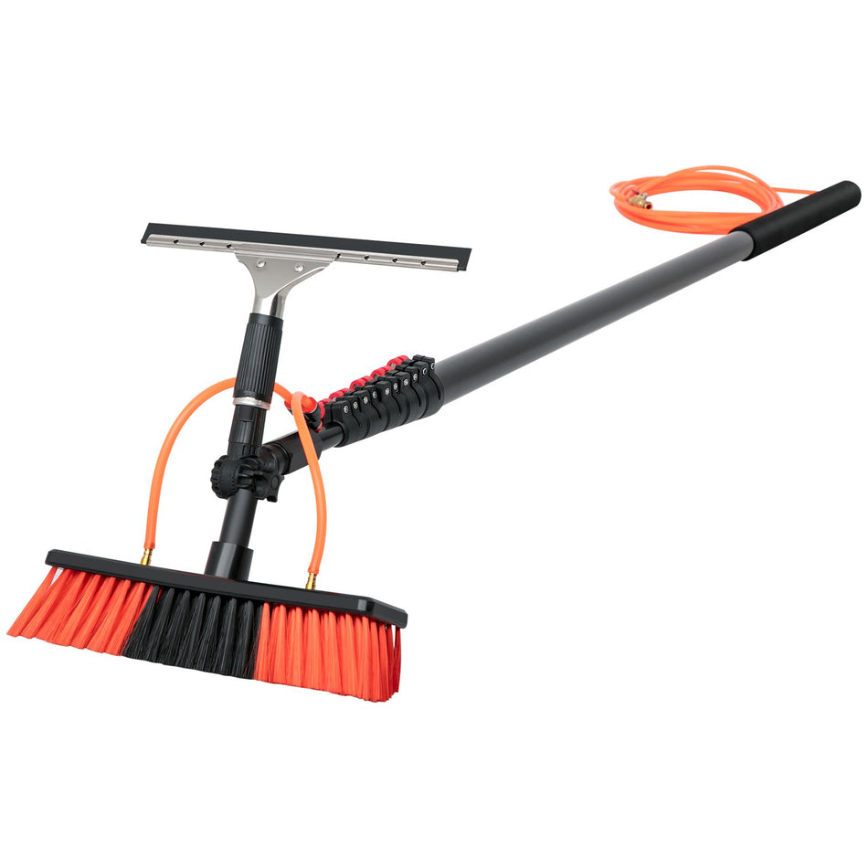 Water Fed Pole Kit 20Ft Length Water Fed Brush W Squeegee 6M Water Fed Cleaning System 3 In 1 Aluminum Outdoor Window Cleaner W 23 Hose Cleaning Tool For Window Glass Solar Panel