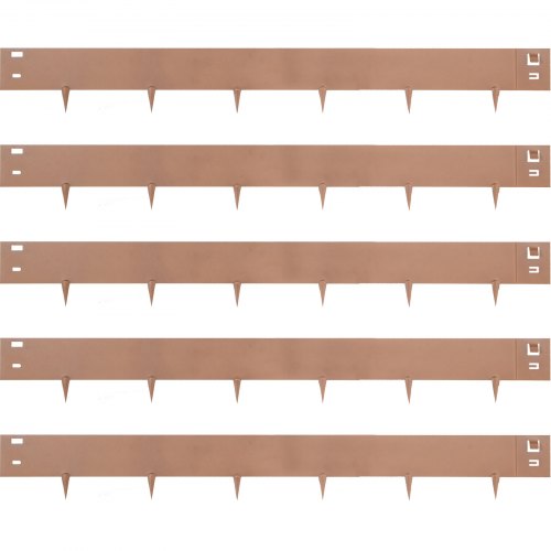 Steel Lawn Edging 5Pcs Metal Landscape Edging 3X39 Garden Edging Border Flexible Galvanized Steel Landscape Border 1625 Ft Length Landscaping Metal Edging Brown Lawn Edge For Garden Yard