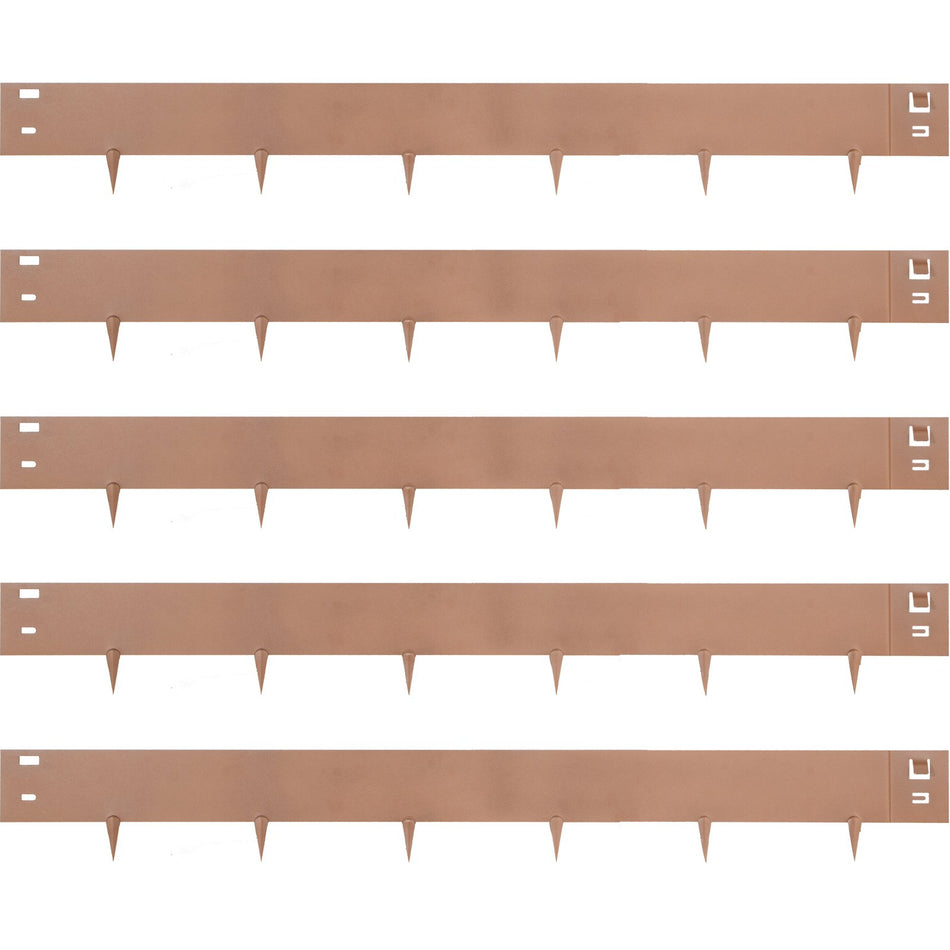 Steel Lawn Edging 5Pcs 4X39 Garden Metal Landscape Edging Border Flexible Galvanized Steel Landscape Border 1625 Ft Total Length Landscaping Metal Edging Lawn Edge For Garden Yard Gray