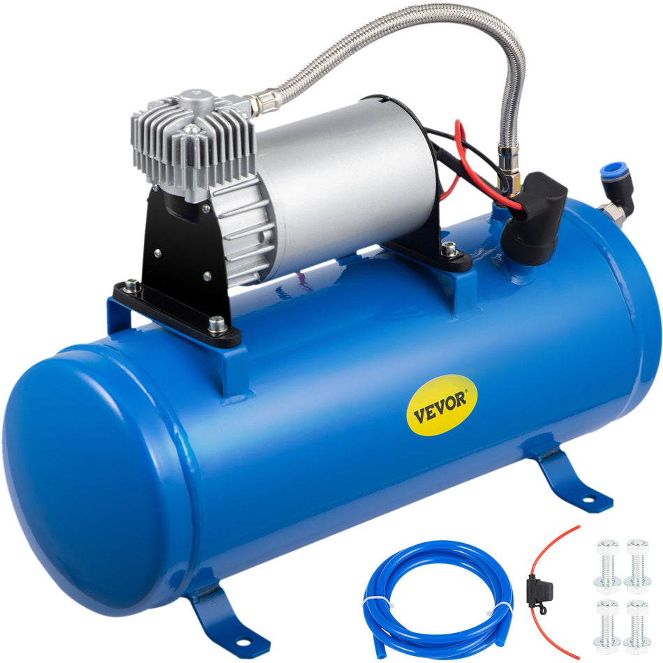 12V Train Horn Air Compressor With Tank 150Psi Air Car Compressor Portable Tire Inflator With 6 Liter Tank 16 Gallon For Train Horns Motorhome Tires
