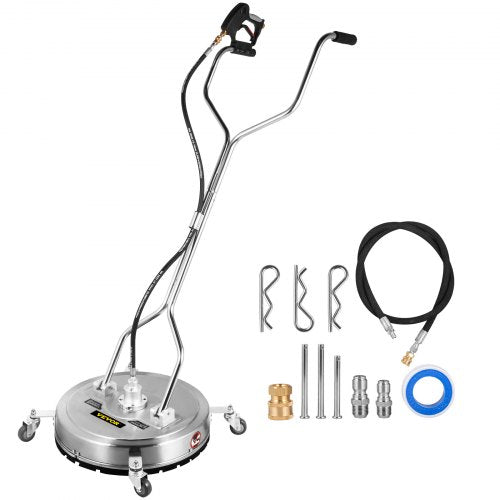 Surface Cleaner 22Inch Flat Surface Cleaner For Pressure Washer 4000Psi Pressure With 38 Quick Connector Surface Cleaner W Casters 105Gpm Stainless Steel Rotating Rod 3 Nozzle For Patio