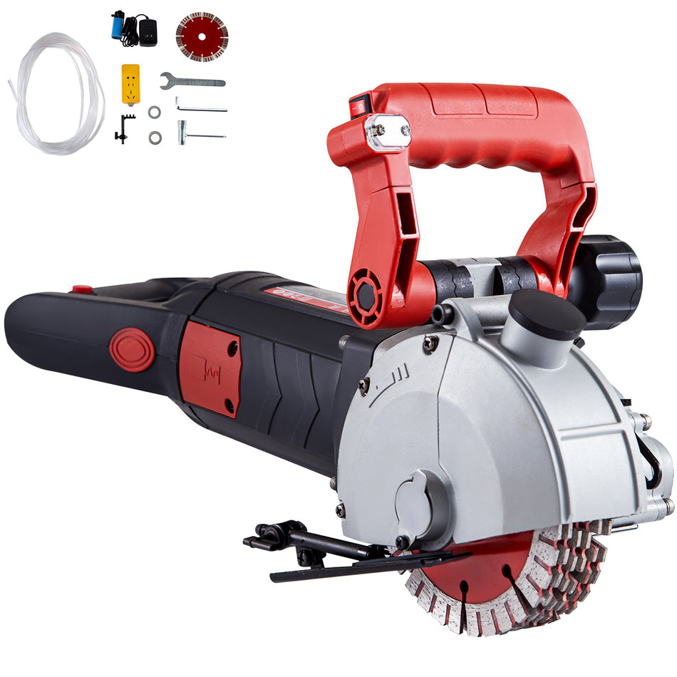 4800W Wall Chaser 42 Mm Cutting Widthwall Groove Cutting Machine 41Mm Cutting Depthwall Slotting Machine With 8 Saw Blades 5 Diameter 6200Rminone Time Forming Dustless