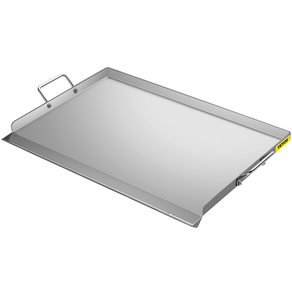 Stainless Steel Griddle 14 X 323 Griddle Flat Top Plate Griddle For Bbq Charcoalgas Gril With 2 Handles Rectangular Flat Top Grill With Extra Drain Hole For Tailgating And Parties