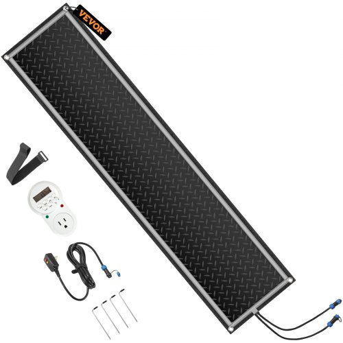 Snow Melting Mat 2023 New 10 X 48 Inch 3 Inh Melting Speed Heated Outdoor Mats For Winter Stairs No Slip Rubber Wplug Power Cord Outlet Timer Reflective Strip Velcro Ground Stake
