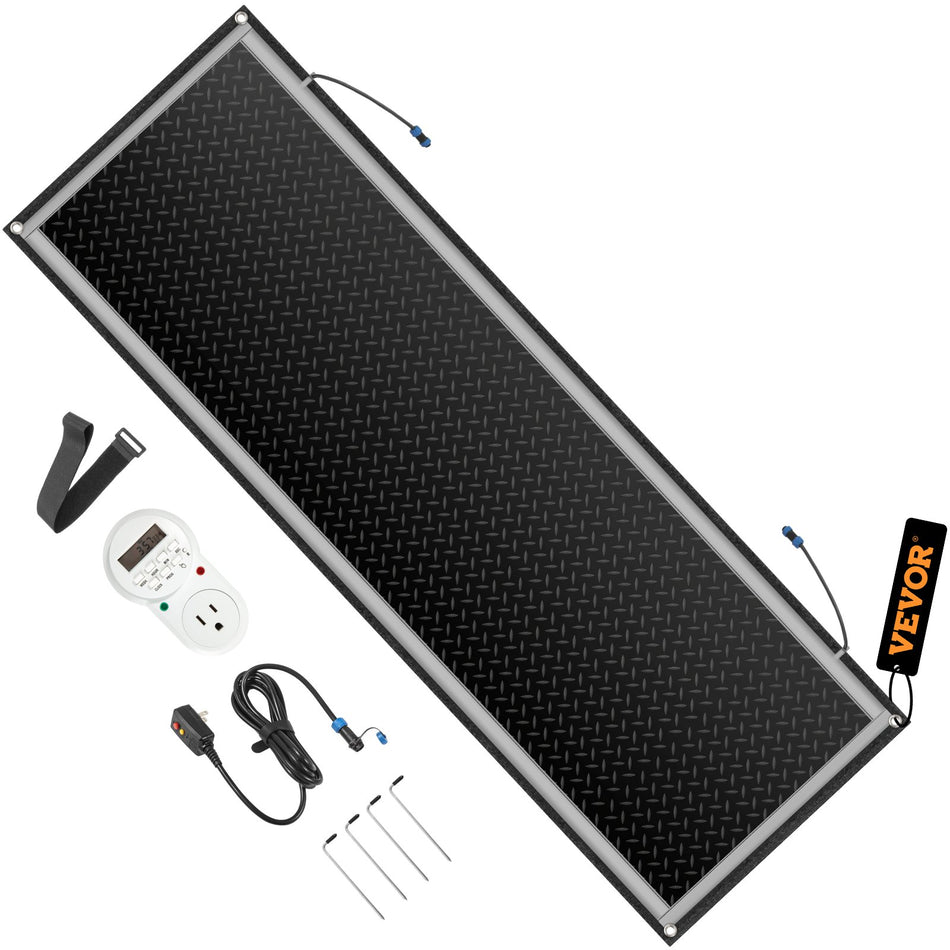 Snow Melting Mat 2023 New 20 X 60 Inch 3 Inh Melting Speed Heated Outdoor Mats For Winter Walkway No Slip Rubber Wplug Power Cord Outlet Timer Reflective Strip Velcro Ground Stake