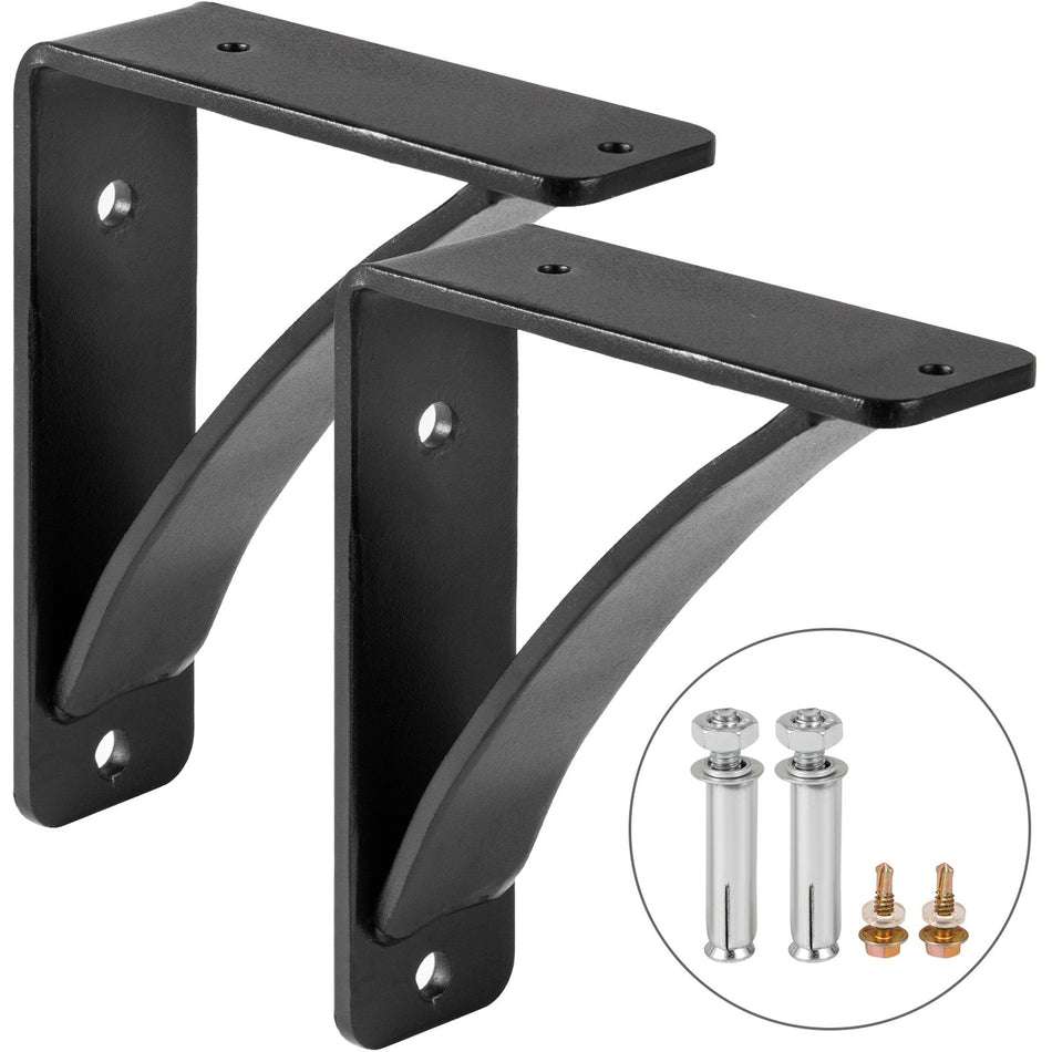 2 Pack Steel Shelf Brackets Heavy Duty Hand Welded Steel Brackets 7X6X2 450 Lbs Supports Heavy Weight Floating Shelves Triangle Supports Diy Rustic Shelving Joints7X6X2 450 Lbs