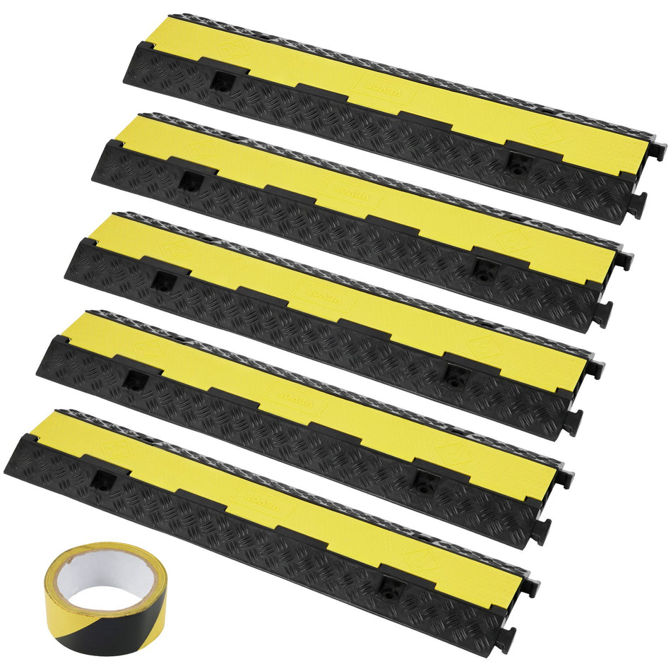 5 Pcs Cable Protector Ramp 2 Channel 12000 Lbs Load Wire Cable Cover Ramp