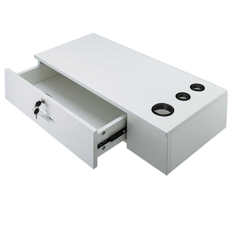 White Salon Wall Mount Stations Styling Classic Locking Storage Beauty Salon Spa Equipment Barber Stations