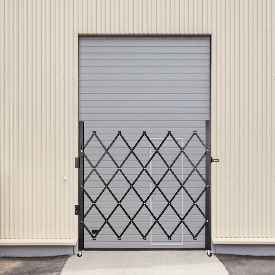 Single Folding Security Gate 48 H X 37 W Folding Door Gate Steel Accordion Security Gate Flexible Expanding Security Gate 360 Rolling Barricade Gate Scissor Gate Or Door With Padlock