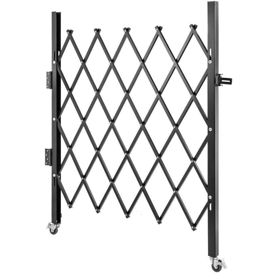 Single Folding Security Gate 48 H X 66 W Folding Door Gate Steel Accordion Security Gate Flexible Expanding Security Gate 360 Rolling Barricade Gate Scissor Gate Or Door With Padlock