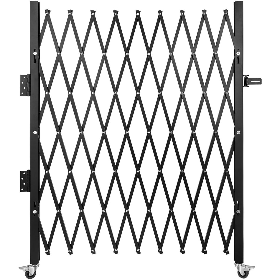 Single Folding Security Gate 48 H X 71 W Folding Door Gate Steel Accordion Security Gate Flexible Expanding Security Gate 360 Rolling Barricade Gate Scissor Gate Or Door With Padlock