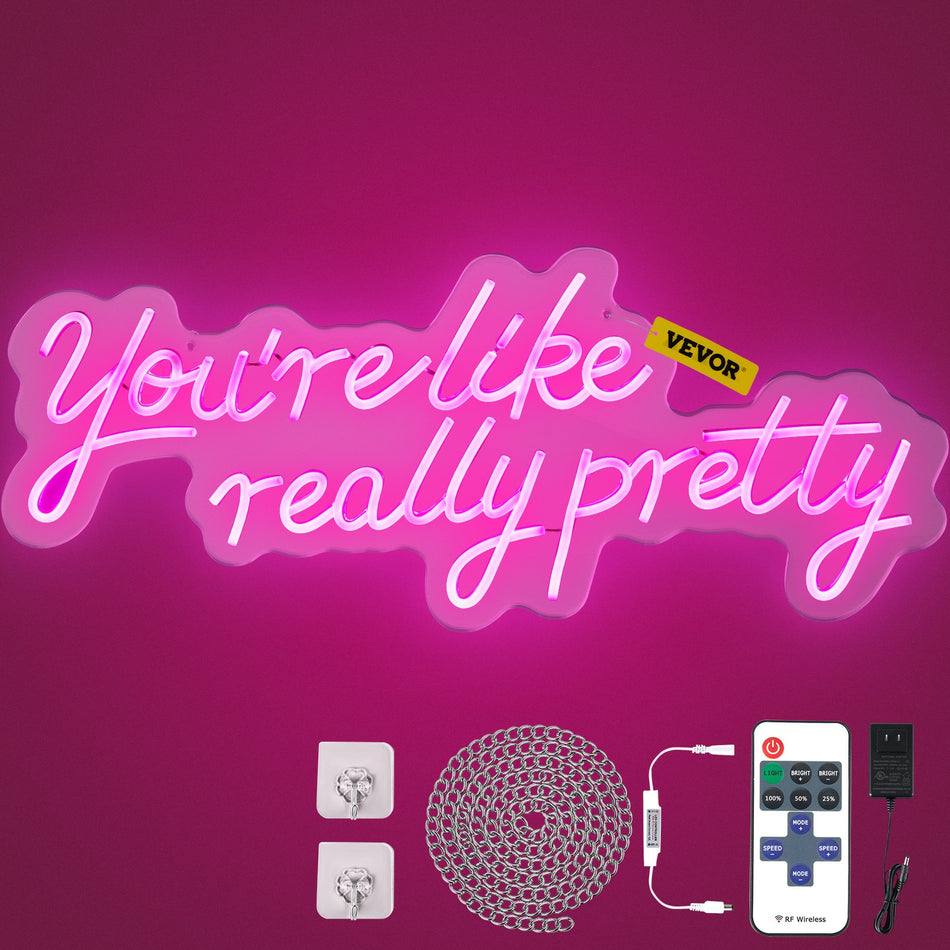 Youre Like Really Pretty Neon Sign 275 X 12 Pink Led Neon Signs For Wall Decor Large Lights Sign With Remote Control And Power Adapter Used For Party Wedding Living Room Office
