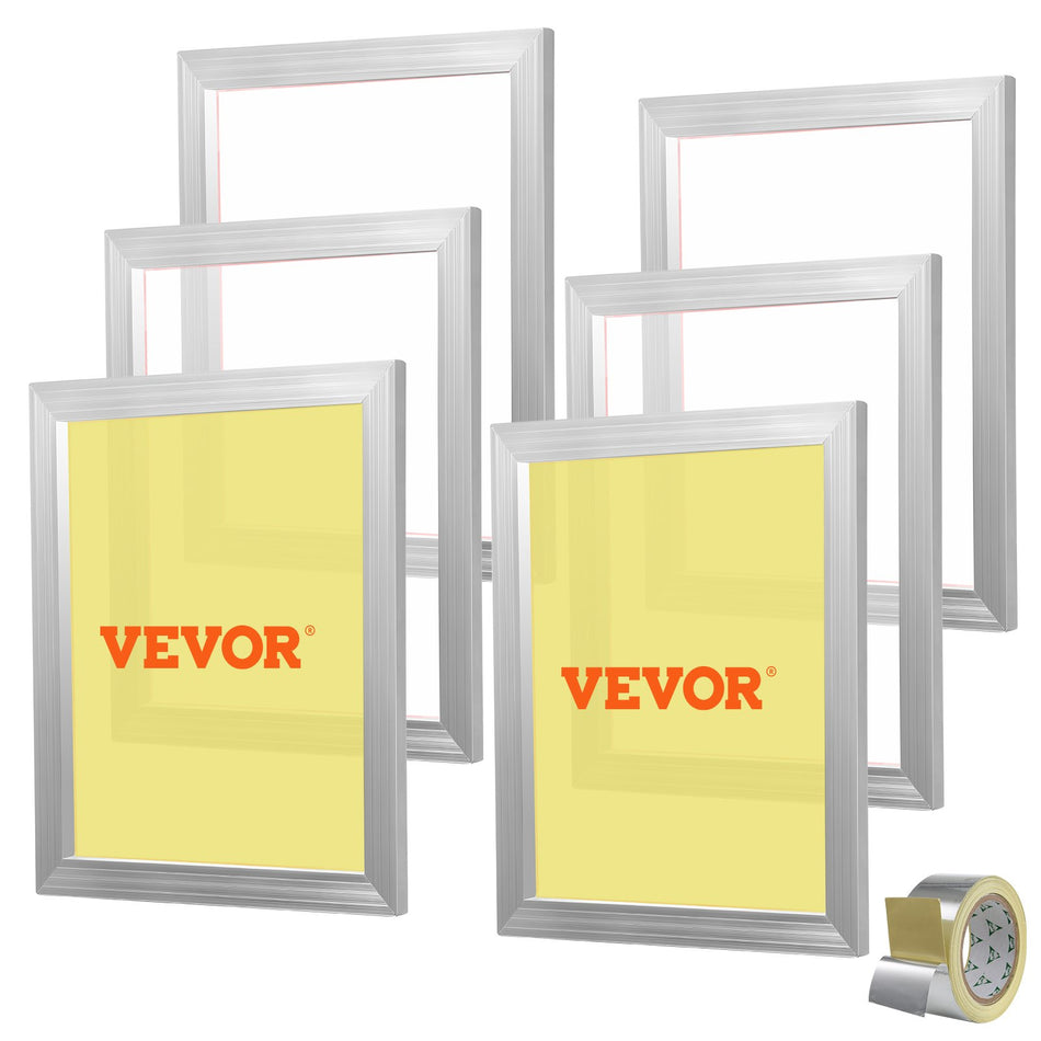 Screen Printing Kit 6 Pieces Aluminum Silk Screen Printing Frames 16X20Inch Silk Screen Printing Frame With 110 Count Mesh High Tension Nylon Mesh And Sealing Tape For T Shirts Diy Printing