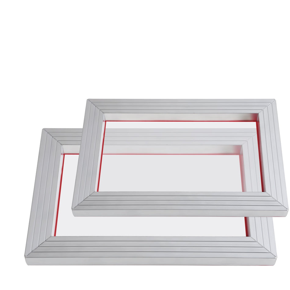 Screen Printing Kit 2 Pieces Aluminum Silk Screen Printing Frames 8X1010X14In 110 Count Mesh 2 Tapes And Screen Printing Squeegees And Transparency Films For T Shirts Diy Printing