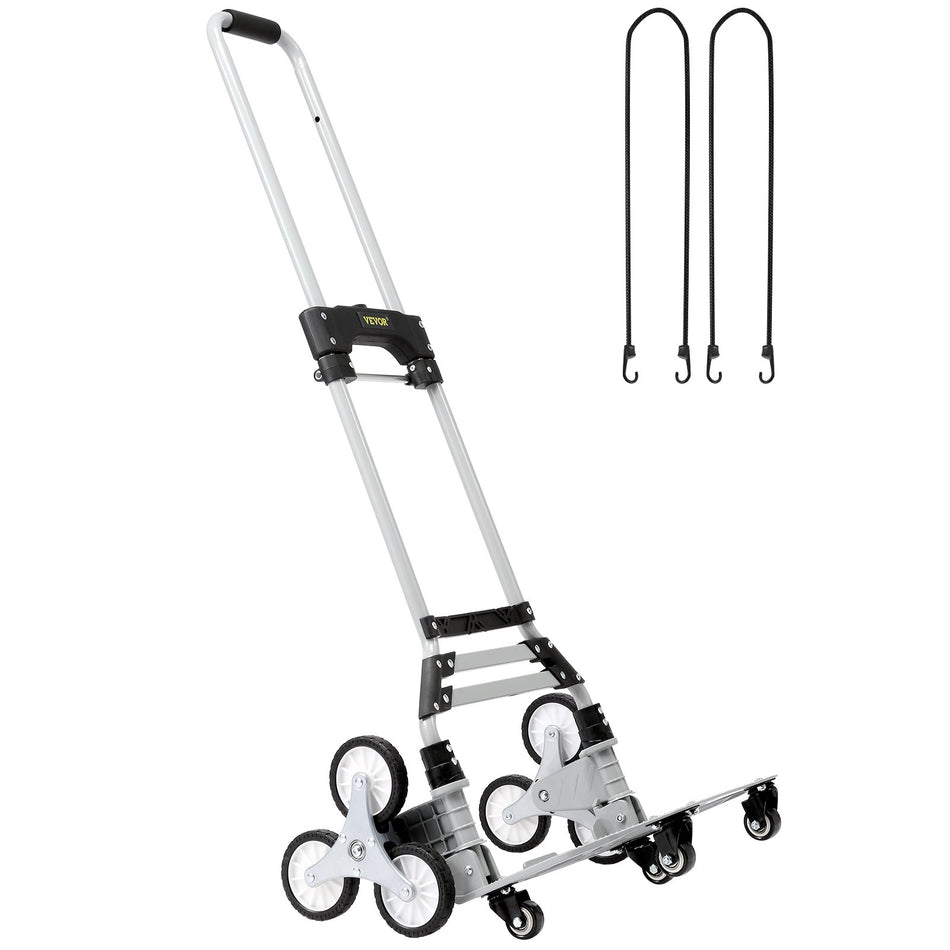 Stair Climbing Cart 220 Lbs Capacity Hand Truck With Adjustable Handle Folding Dolly Cart For Stairs Stair Climbing Dolly Hand Carts With 10 Wheels For Shopping Moving Office Use