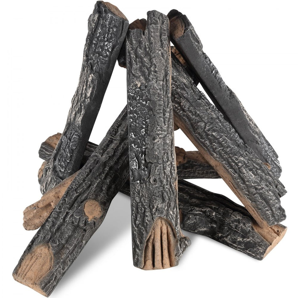 8 Pcs Oak Logs Gas Fireplace Ceramic Logs For Fire Place Heat Resistant Wood Log Gas Realistic Logs Stackable Wood Branches For Gas Fireplace Firebowl Indoor Or Outdoor