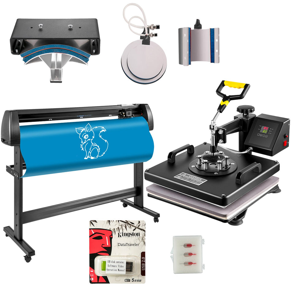 15X15 Heat Press 6 In 1 Sublimation Machine 53 Vinyl Cutterplotter Cutting