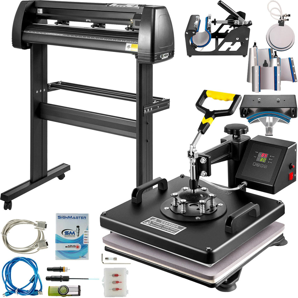 8 In 1 Heat Press 15X15 Sublimation Machine 28 Vinyl Cutterplotter Cutting