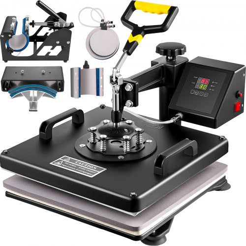 15X15 Heat Press Transfer 6In1 T Shirt Combo Machine Swing Away Mug Plate
