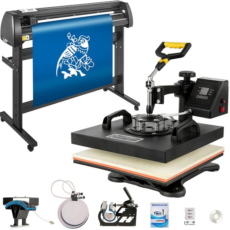 5 In1 Heat Press 15X15 Vinyl Cutter Plotter 53 Usb Port Sticker Print Diy