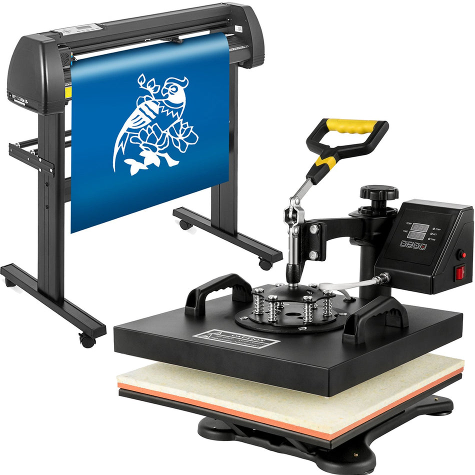 5In1 Heat Press 15X15 28 Vinyl Cutter Plotter T Shirt Sticker Print Usb Port
