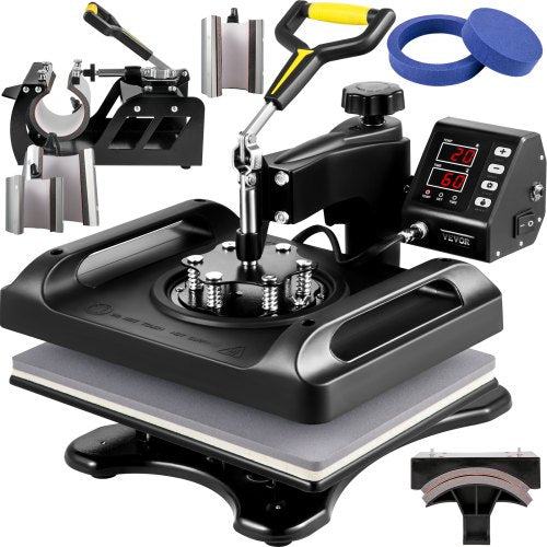 Upgrade Heat Press Machine Etl Quality Safety Certificated 12 X 15 In 8 In 1 Heat Press Power Saving Combo Multifunctional Sublimation 360Rotation Heat Press Shirt Printing Machine Black