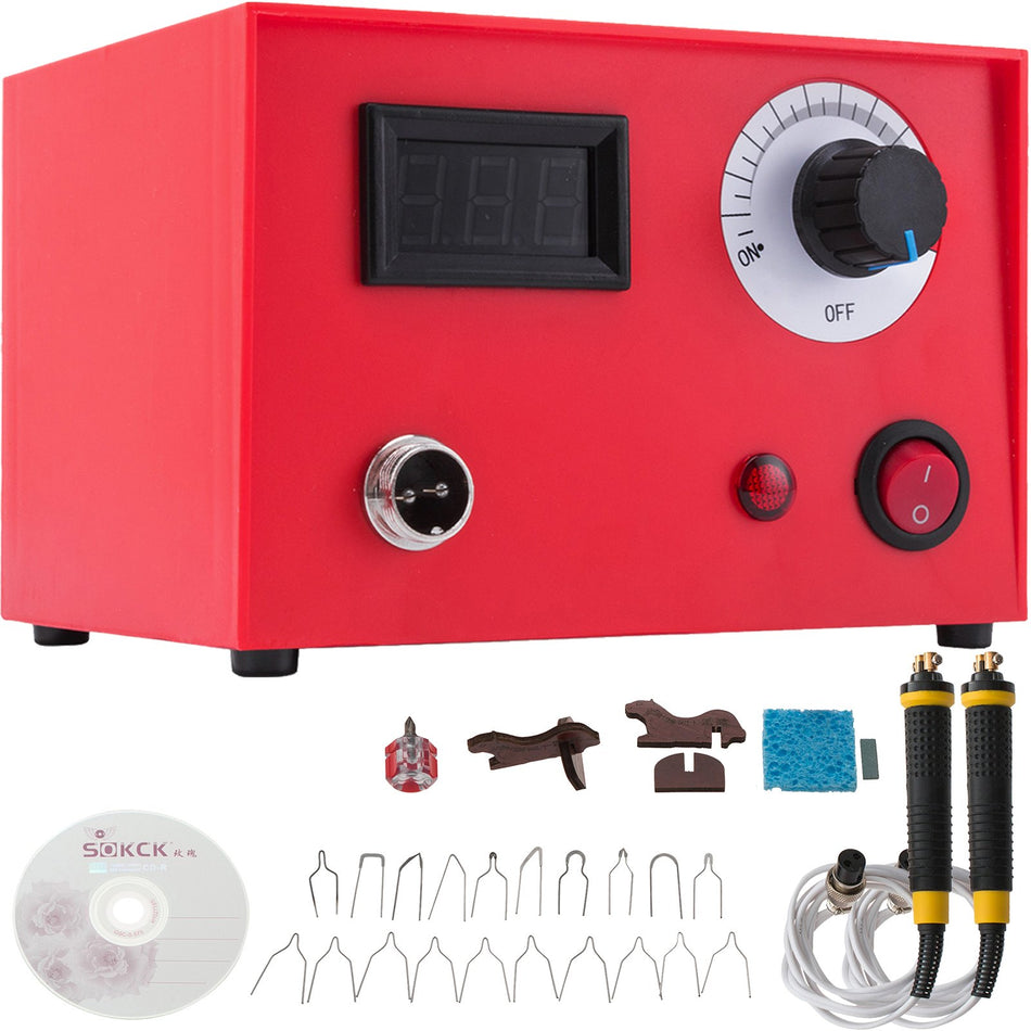 50W Professional Pyrography Kit 110V Pyrography Machine Dual Pen Multifunction Wood Burning Kit For Adults Digital Display Pyrography Crafts For Wood Burning Pyrography Tool Wood Burning