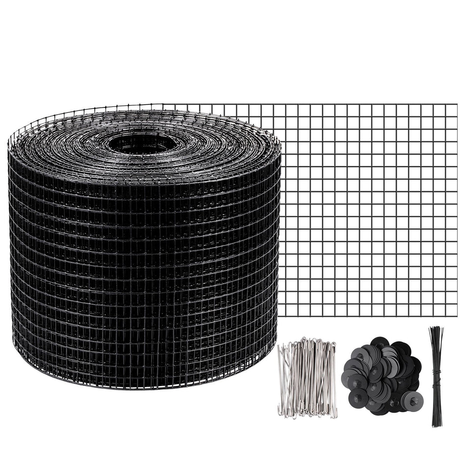 Solar Panel Bird Wire 8Inch X 98Ft Critter Guard Roll Kit Solar Panel Guard With 100Pcs Stainless Steel Fasteners Removable Pvc Coated Guard Wire For Squirrel Bird Critters Proofing