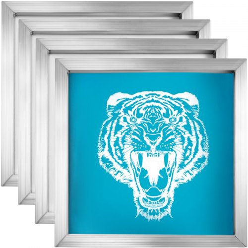 Silk Screen Frame 4 Pieces Aluminum Silk Screen Frame 20X20 Inch Pre Stretched Silk Screen Printing Frame With White 110 Count Mesh