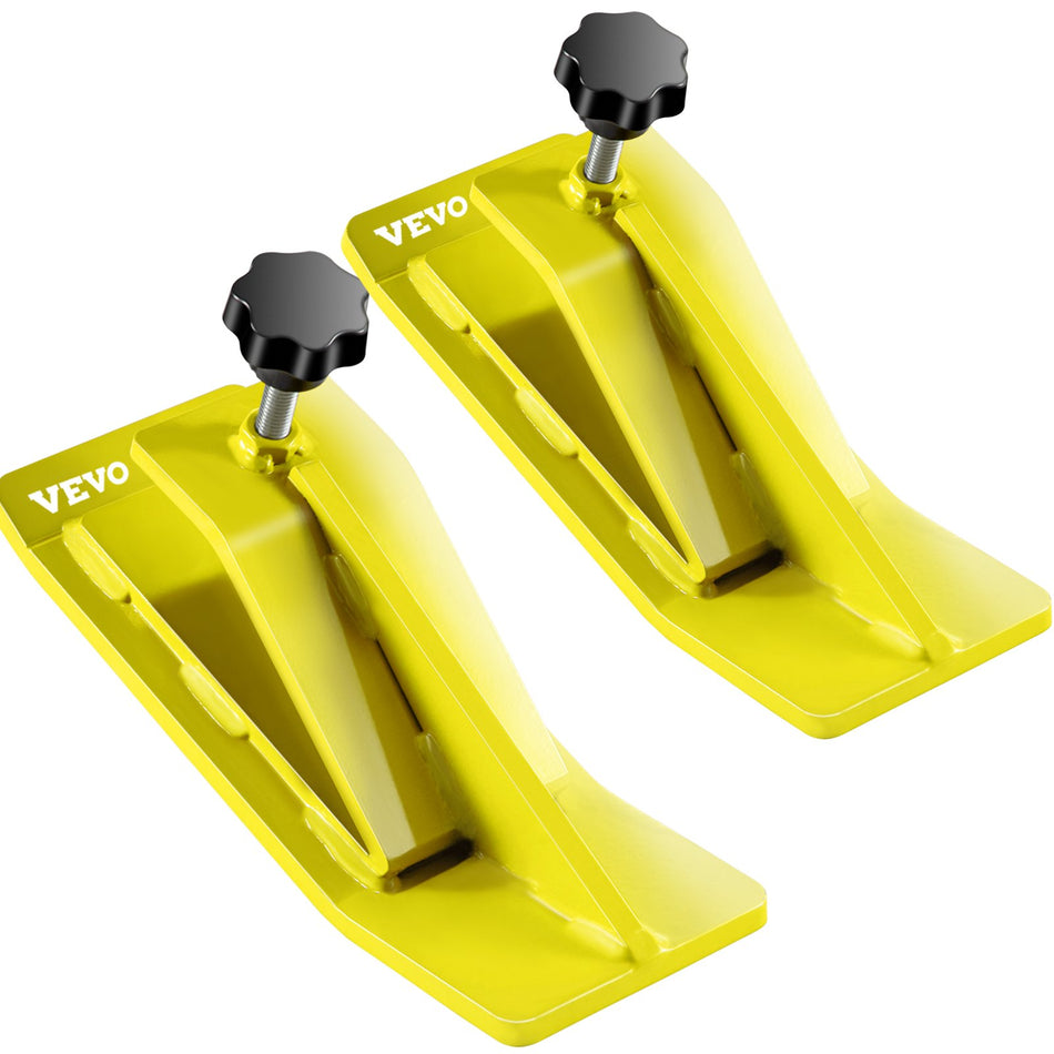 Tractor Bucket Protector 2Pcs Ski Edge Protector 12 Long Turf Tamer Skid Protector 4 Width Heavy Duty Steel Bucket Attachment For Snow Leaves Removal Spreading Gravel Yellow