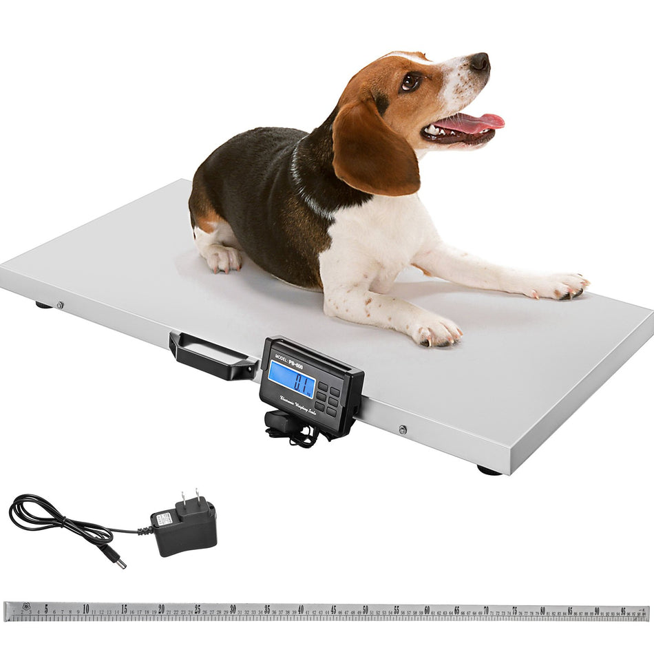 1100Lbs X 02Lbs Digital Livestock Scale Large Pet Vet Scale Stainless Steel Platform Electronic Postal Shipping Scale Heavy Duty Large Dog Hog Sheep Goat Pig Sheep Scale