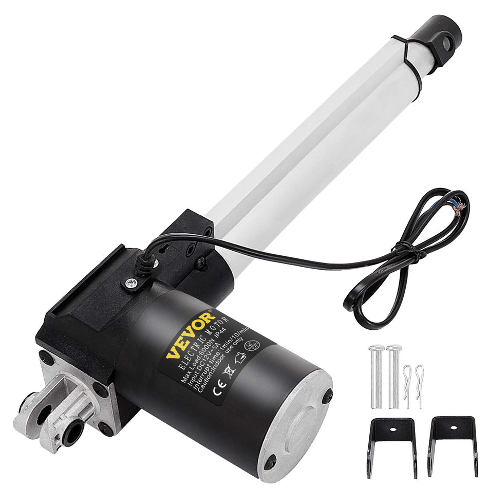6 Inch Stroke Electric Actuators Dc 12V With Mounting Bracket Heavy Duty 6000N1320Lb Actuators For Recliner Tv Table Lift Massage Bed Electric Sofa