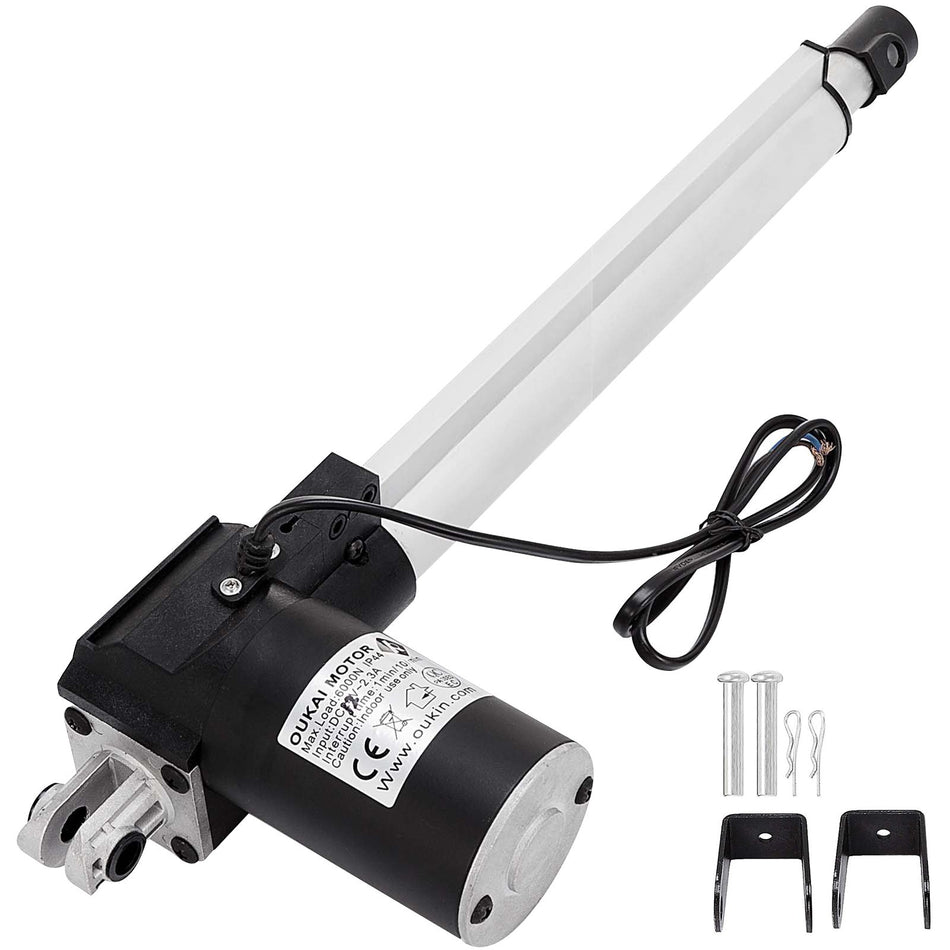12 Inch Stroke Electric Actuators Dc 12V With Mounting Bracket Heavy Duty 6000N1320Lb Actuators For Recliner Tv Table Lift Massage Bed Electric Sofa