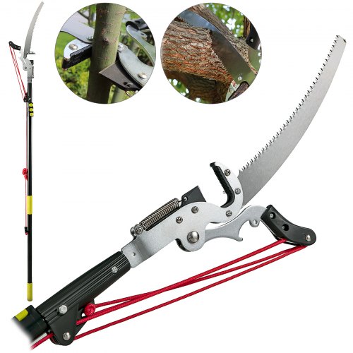 Tree Pruner 54177Ft Extendable Pole Saw With 3 Sided Blade Sk5 Cutting Blade Tree Pole Pruner Tree Saw Alloy Steel Branch Long Reach Pole Pruning Saw For Sawing And Shearing