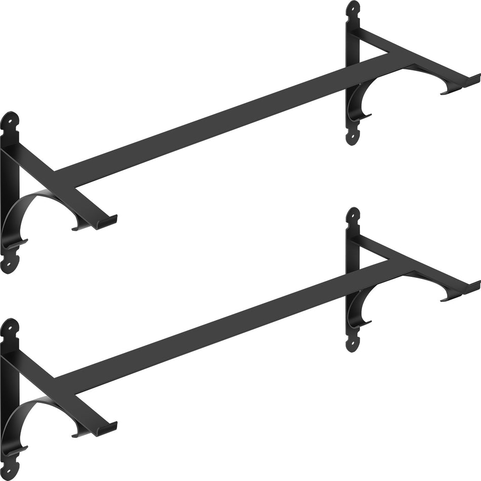 2 Pcs Window Box Brackets 88Lbs Planter Box Brackets 24 X 105 X 10 In Black Planter Mounting Bracket Iron Material Black Window Box Hanger Bracket For Flower Box Durable Window Box Holder