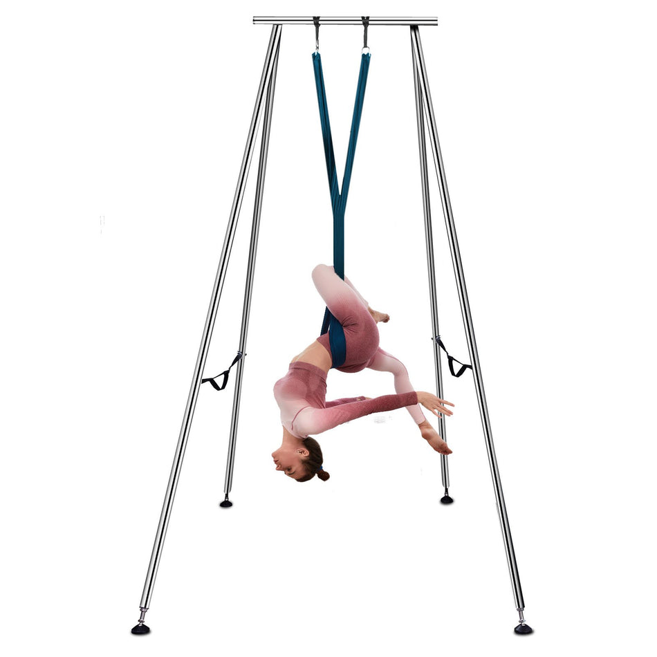 Yoga Sling Inversion 96 Ft Height Inversion Yoga Swing Standmax Capacity 551Lbs250Kg Aerial Yoga Frame With 236In6M Yoga Swing Inversion Sling Body Bundle Safety Belts Green 196Ft