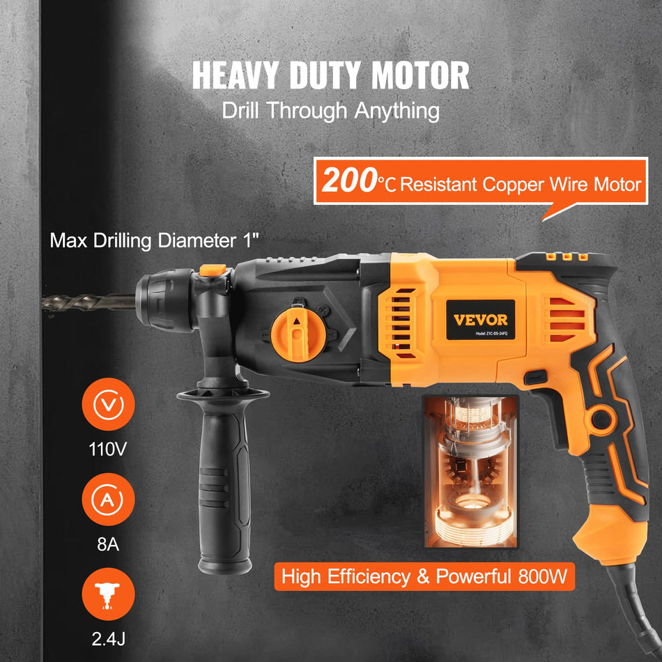 Rotary Hammer Drill Corded Drills 1 4 Modes Sds Plus Chipping Hammers