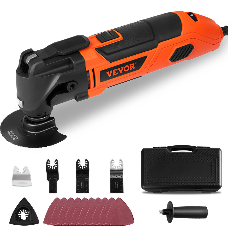 25A Oscillating Tool 11000 22000 Opm 6 Variable Speeds Oscillating Multi Tool With 31 Oscillating Angle 17Pcs Saw Accessories Led Light Bmc Case For Cutting Sanding Grinding Scraping
