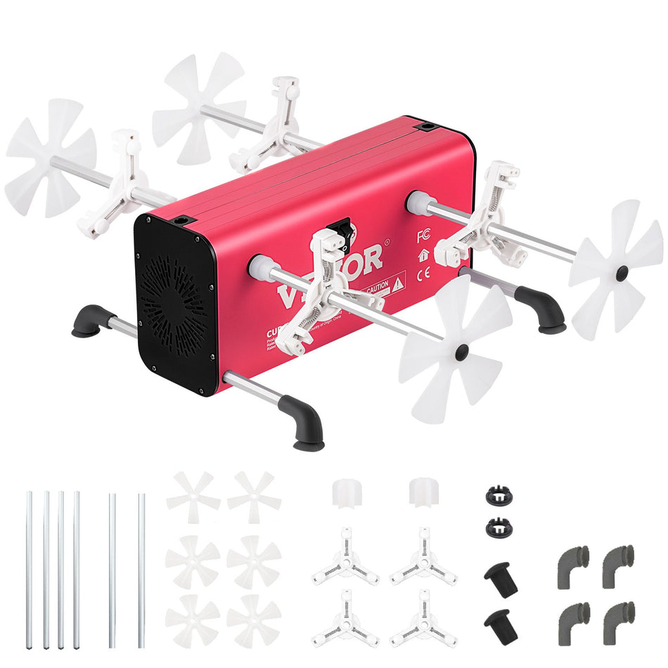 4 Cup Turner 2 Speeds Multiple Tumbler Spinner Rotator Machine Kit With 4 Removable And Adjustable Arms Mute Motor Aluminum Alloy Frame 4 Independent Switches For Diy Glitter Craftsred