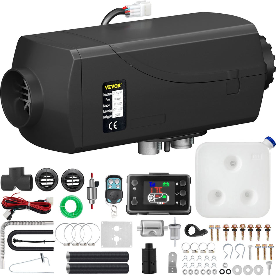 5Kw Air Diesel Heater 12V Diesel Parking Heater Lcd Switch 5Kw Diesel Heater Muffler For Rv Motorhome Trailer Trucks Boats