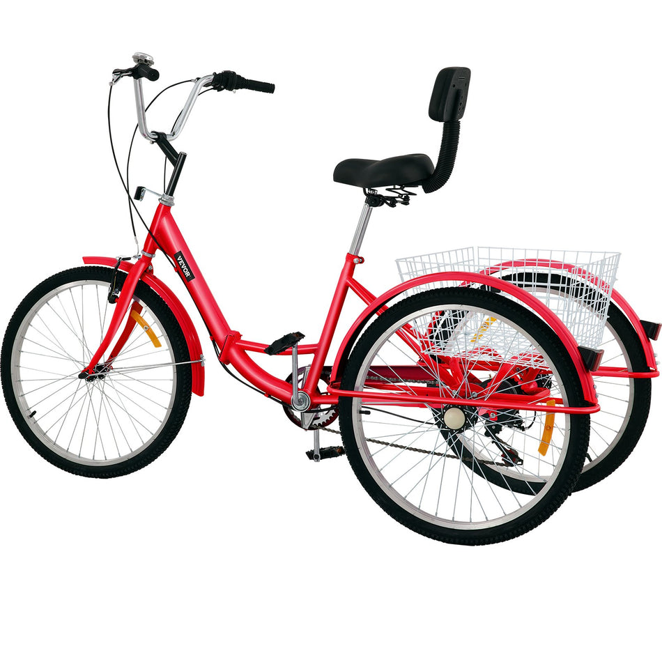Tricycle Adult 26 Wheels Adult Tricycle 7 Speed 3 Wheel Bikes For Adults Three Wheel Bike For Adults Adult Trike Adult Folding Tricycle Foldable Adult Tricycle 3 Wheel Bike Trike For Adults