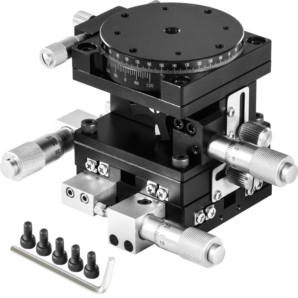 Xyzr Linear Stage 4 Axles 90 X 90 Mm Trimming Platform Bearing Tuning Platform Sliding Table Xyzr 4 Directions Manual Linear Stage For Optical Instruments Measuring Devices Semiconductor