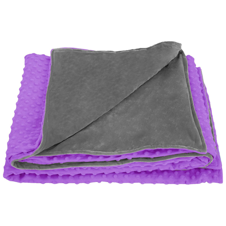 Weighted Blanket Purple 80 X 60 15Lbs With Duvet Cover Queen Size For Adult Kid Natural Sleep