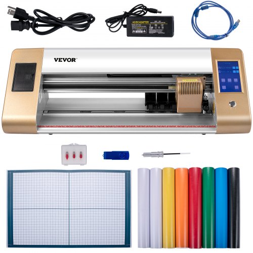 Vinyl Cutter Machine 18 In 450 Mm Max Paper Feed Cutting Plotter Automatic Camera Contour Cutting Lcd Screen Printer Wstand Adjustable Force And Speed For Sign Making Plotter Cutter