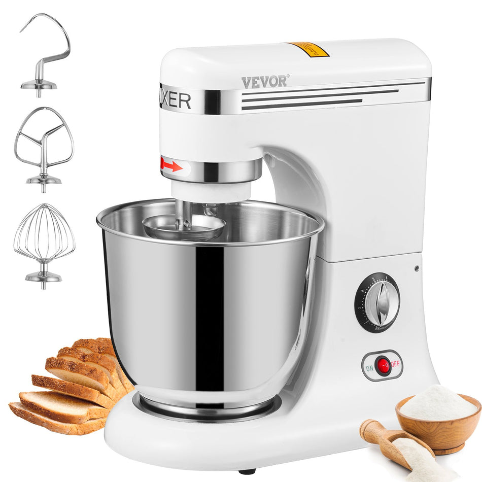 600W Stand Mixer 11 Speed Tilt Head Dough Mixer 74 Qt Bowl 3 Attachments